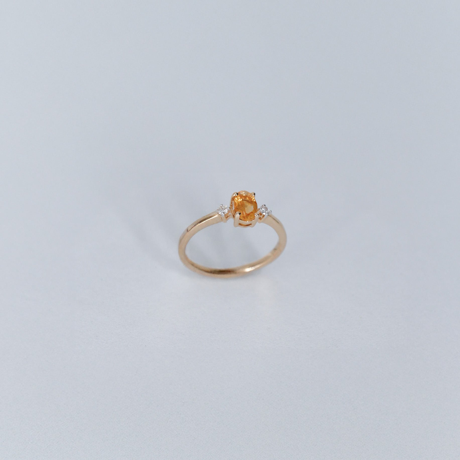 ANILLO MODA DIAMANTE .06ct/.40ct CITRINO ORO AMA 14K