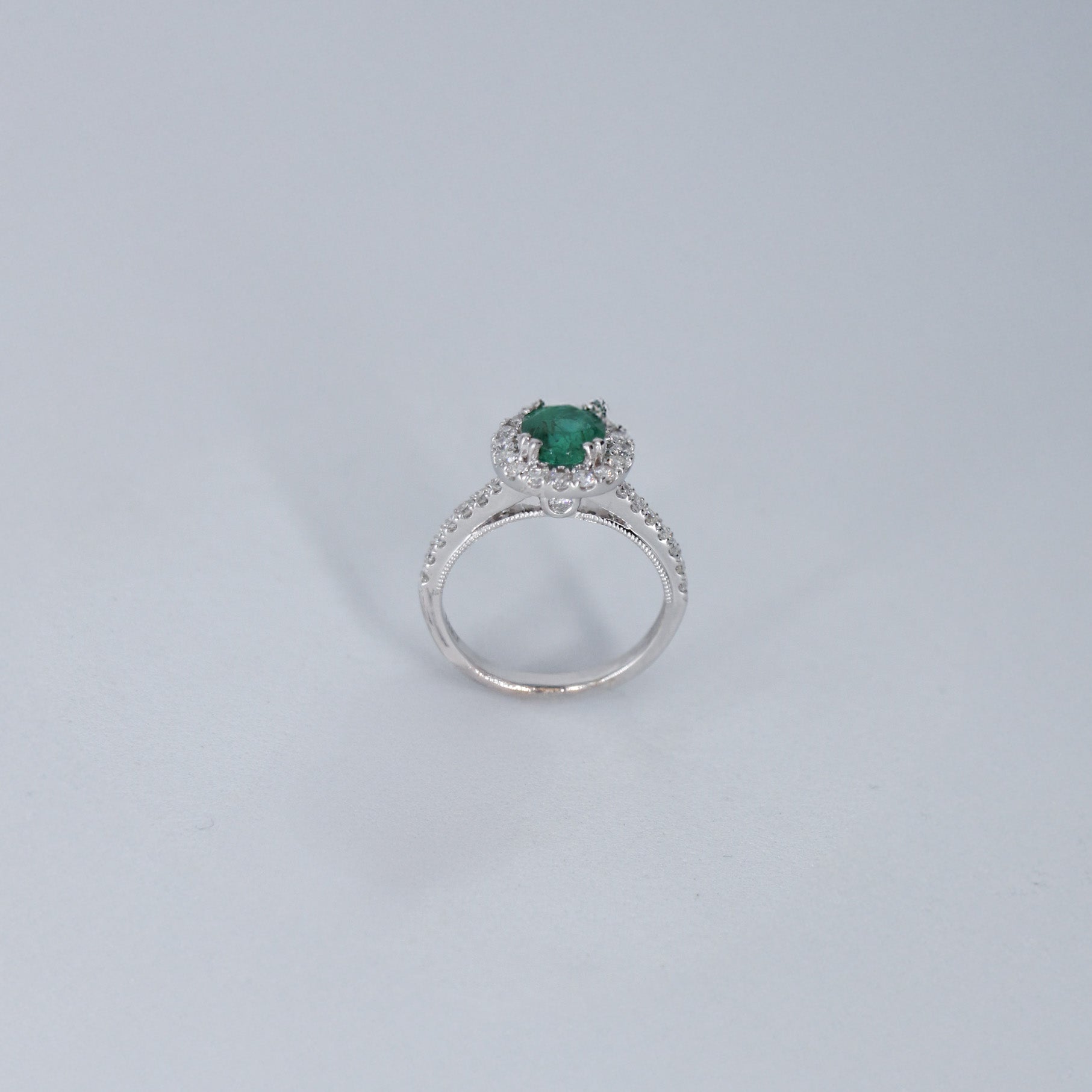 ANILLO MODA HALO DIAMANTES .51ct/1.0ct ESME RD ORO BCO 14K