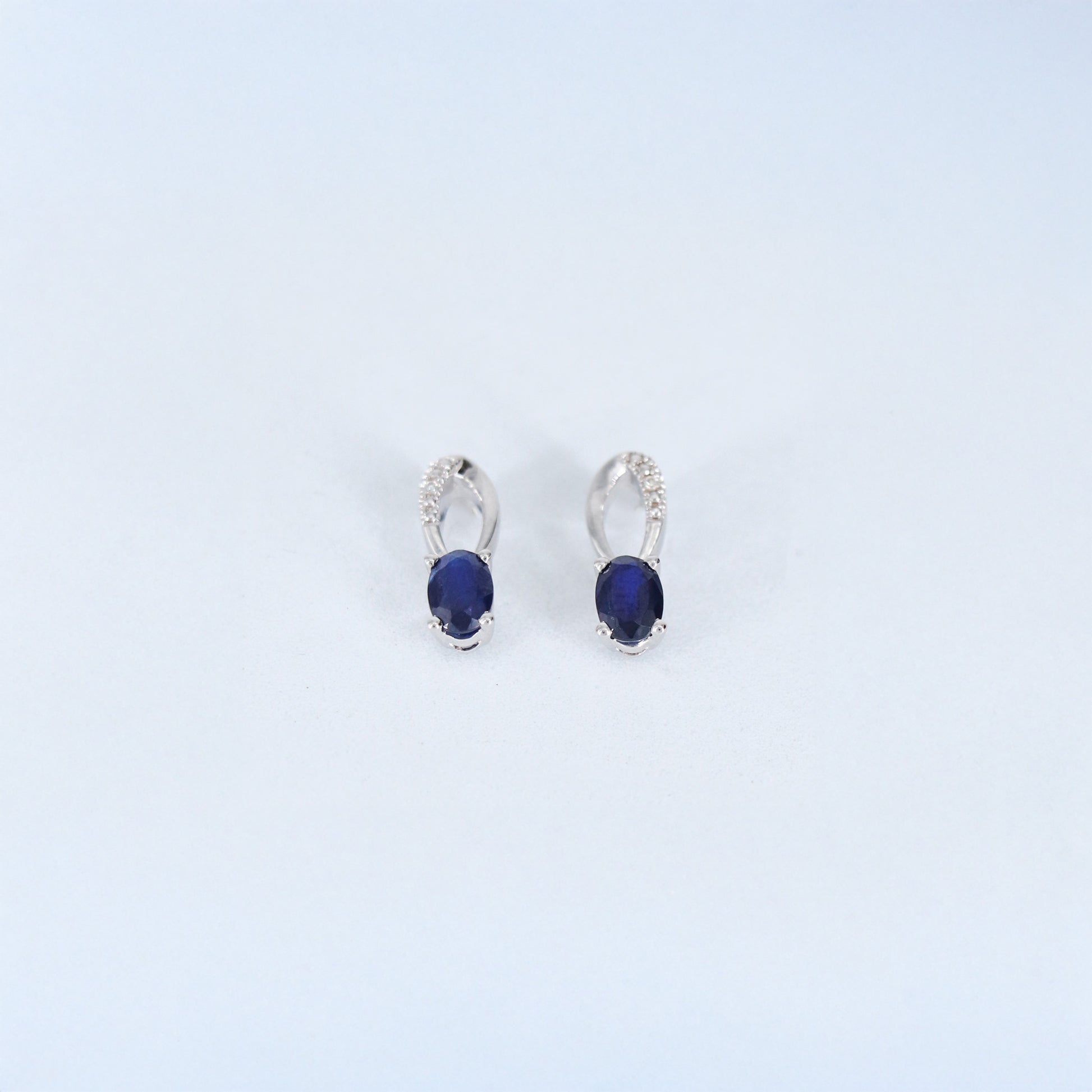 PAR ARETES DIAMANTE .008ct/1.15ct ZAF OVAL 6x4 ORO BCO 14K