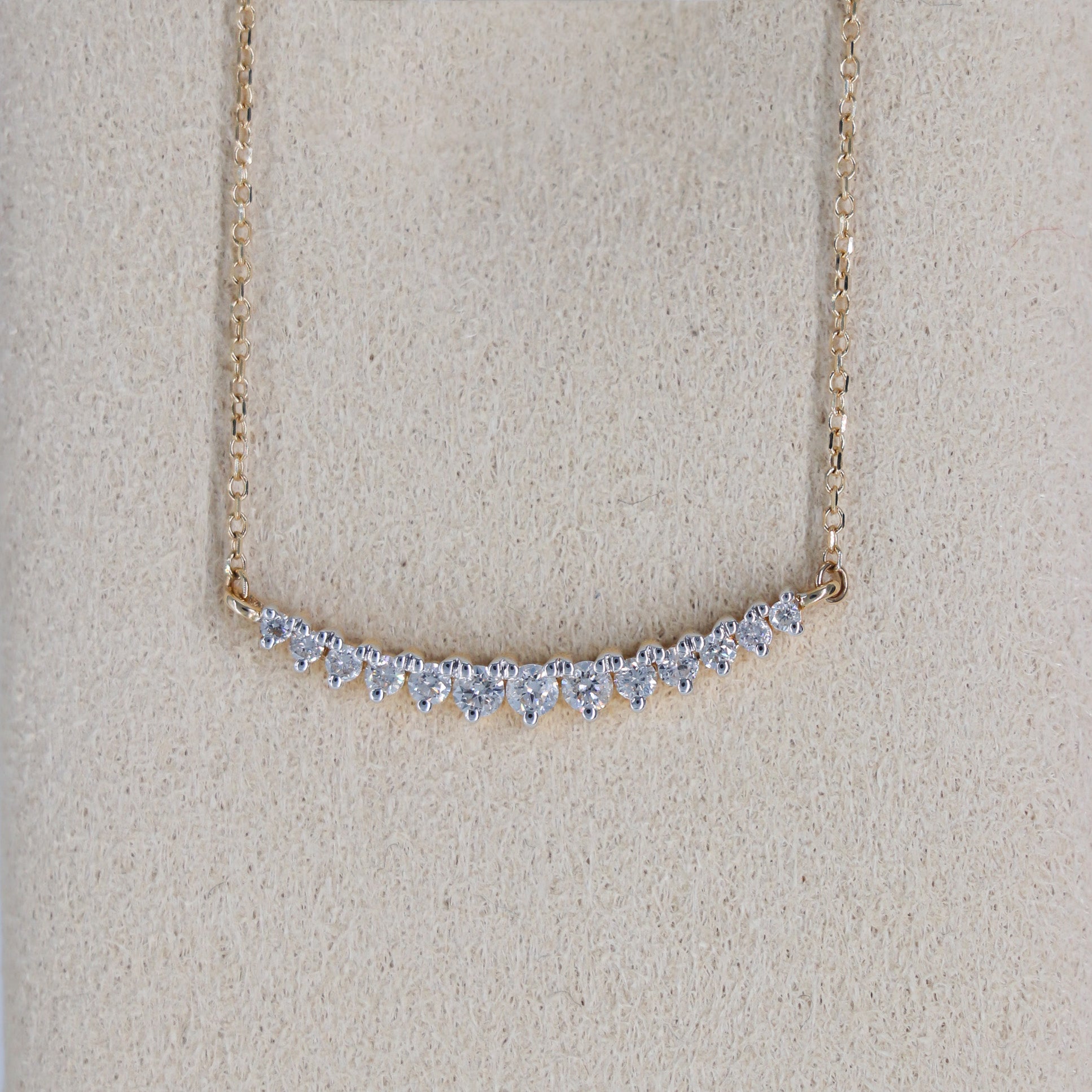 COLLAR DIAMANTES .35ct OTO AMA 14K HAPPY FACE