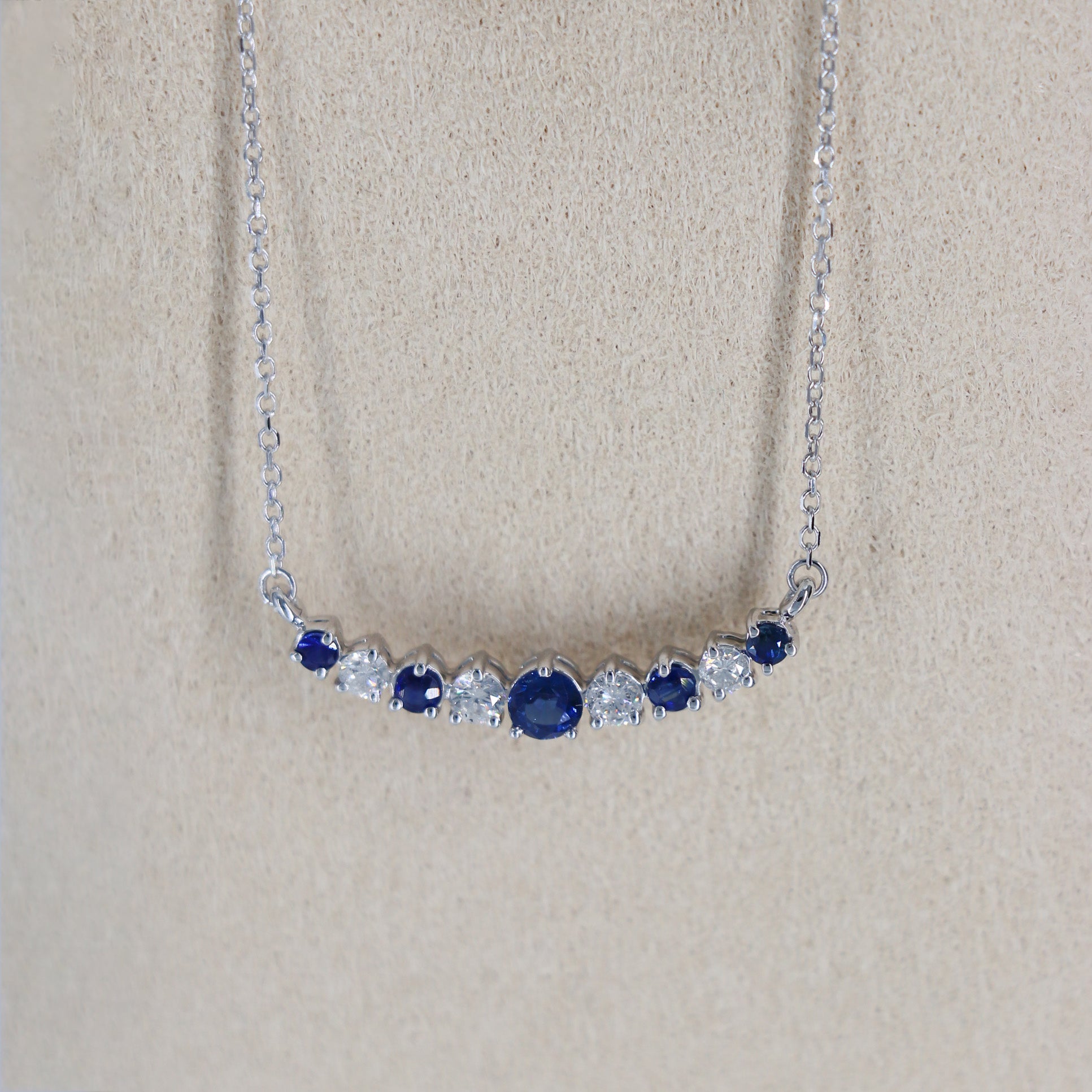 COLLAR CADENA DIAMANTES .24ct/.60ct ZAF RD ORO BCO 14K