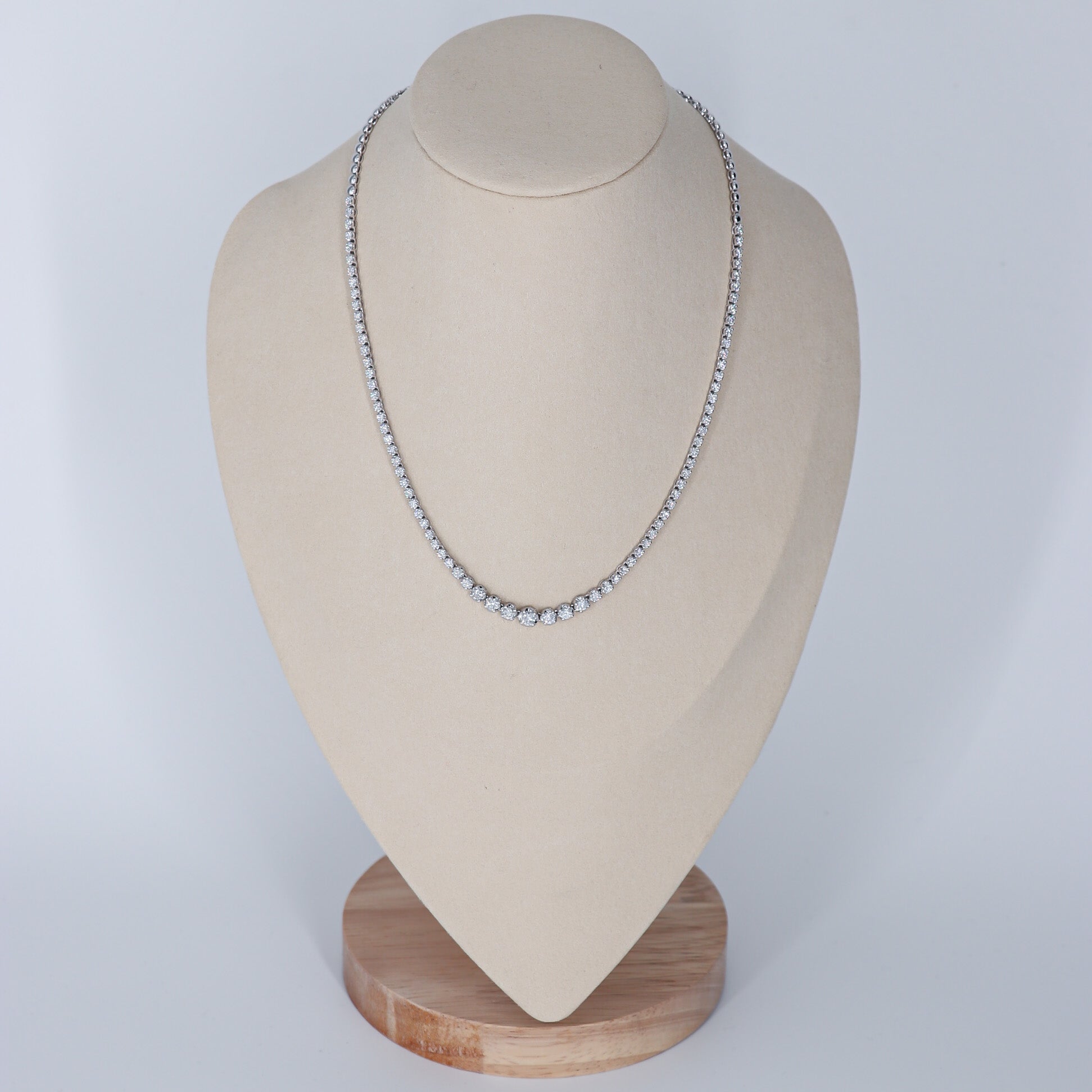 COLLAR DIAMANTES 3.75ct DISMINUSION ILUSION ORO BCO 14K