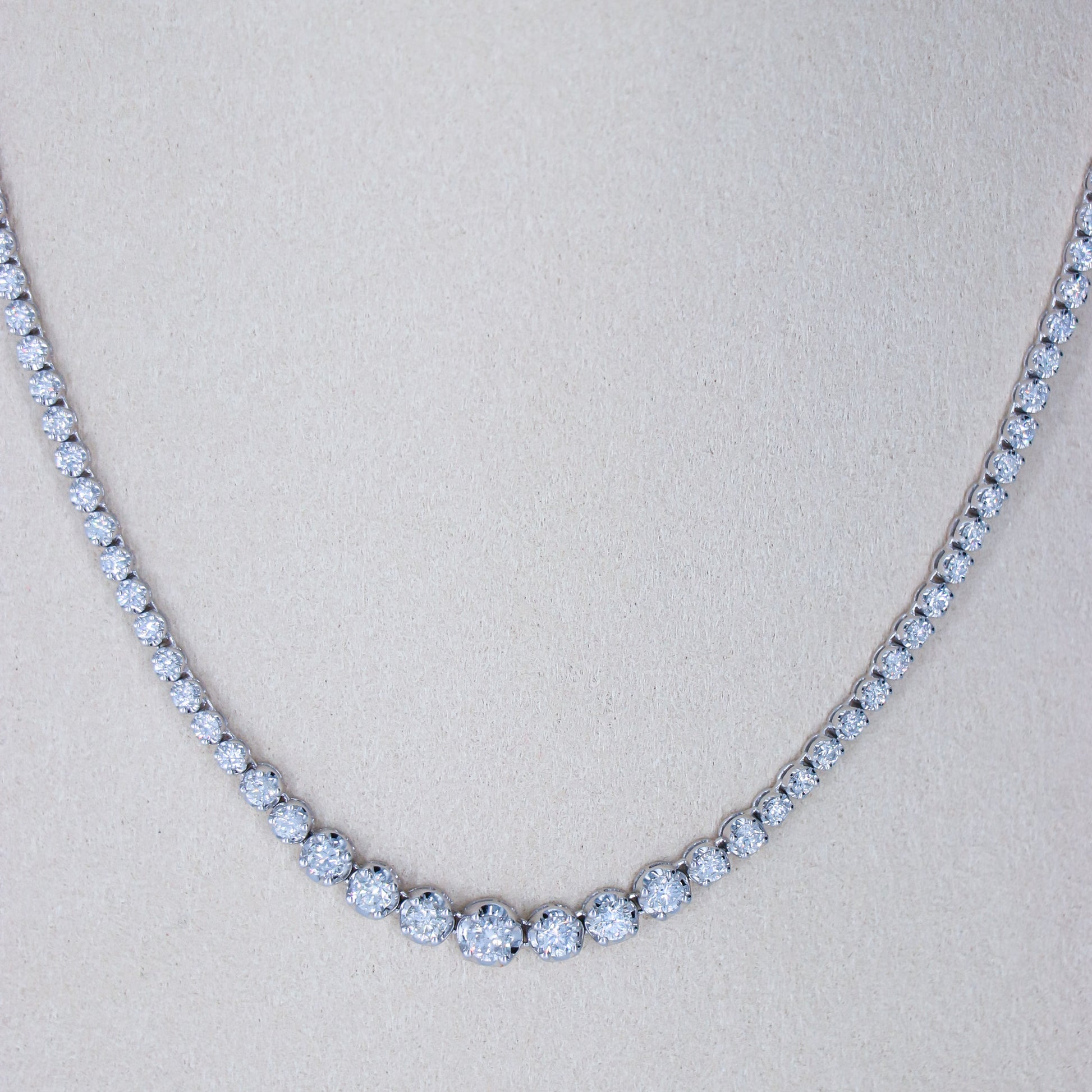 COLLAR DIAMANTES 3.75ct DISMINUSION ILUSION ORO BCO 14K