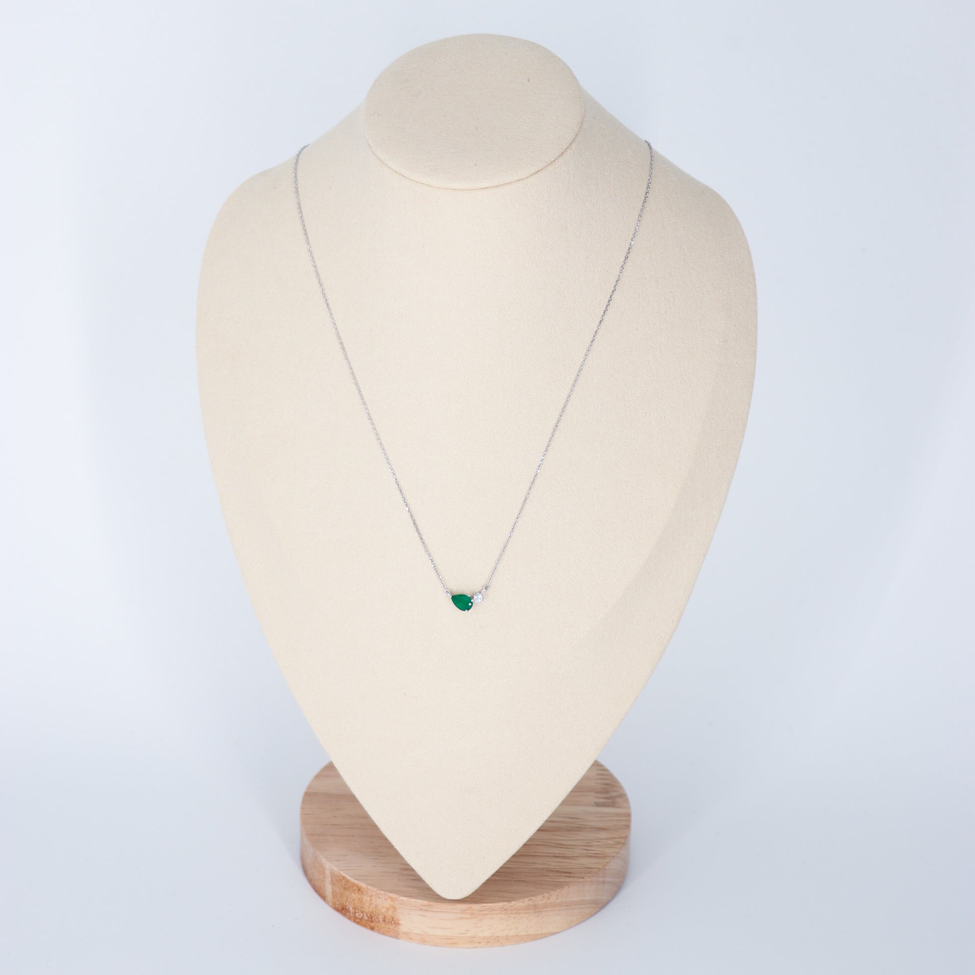 DIJE 14K. SI ORO BLANCO DIAMANTE 0.09 CT ESMERALDA 5X3 mm 0mm, 0gr