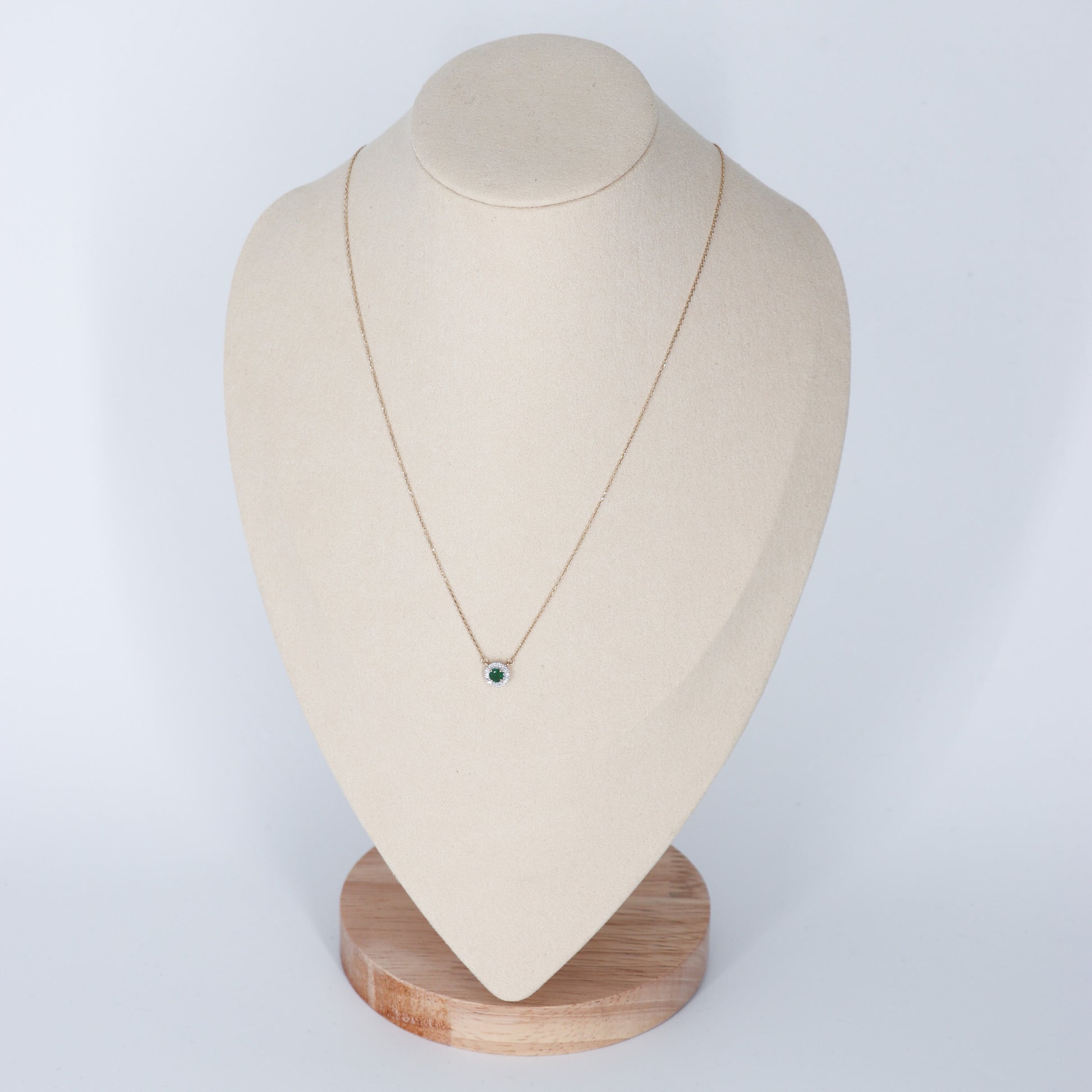 DIJE .10pts DIAMANTE/.30CT ESMERALDA 4mm ORO AMA 14K