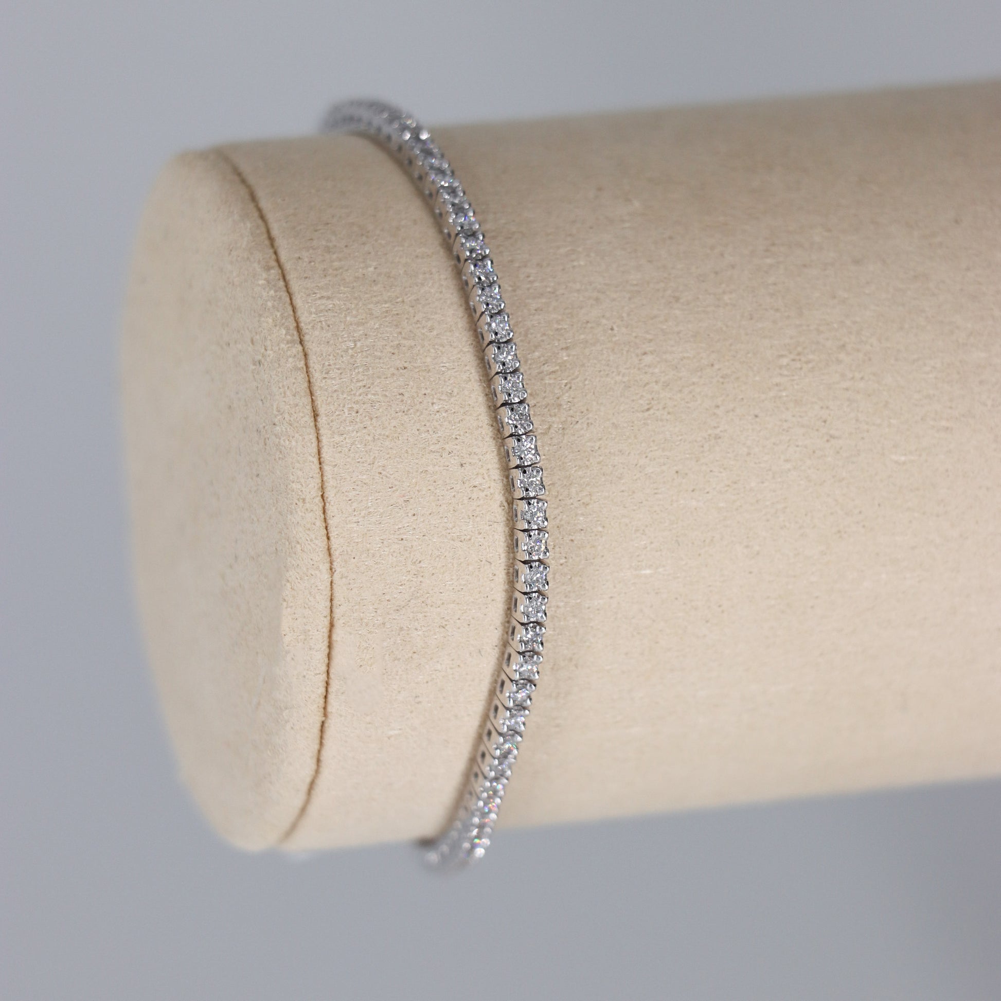 TENIS BRACELET DIAMANTE 1.0ct ORO BCO 14K 6.75"