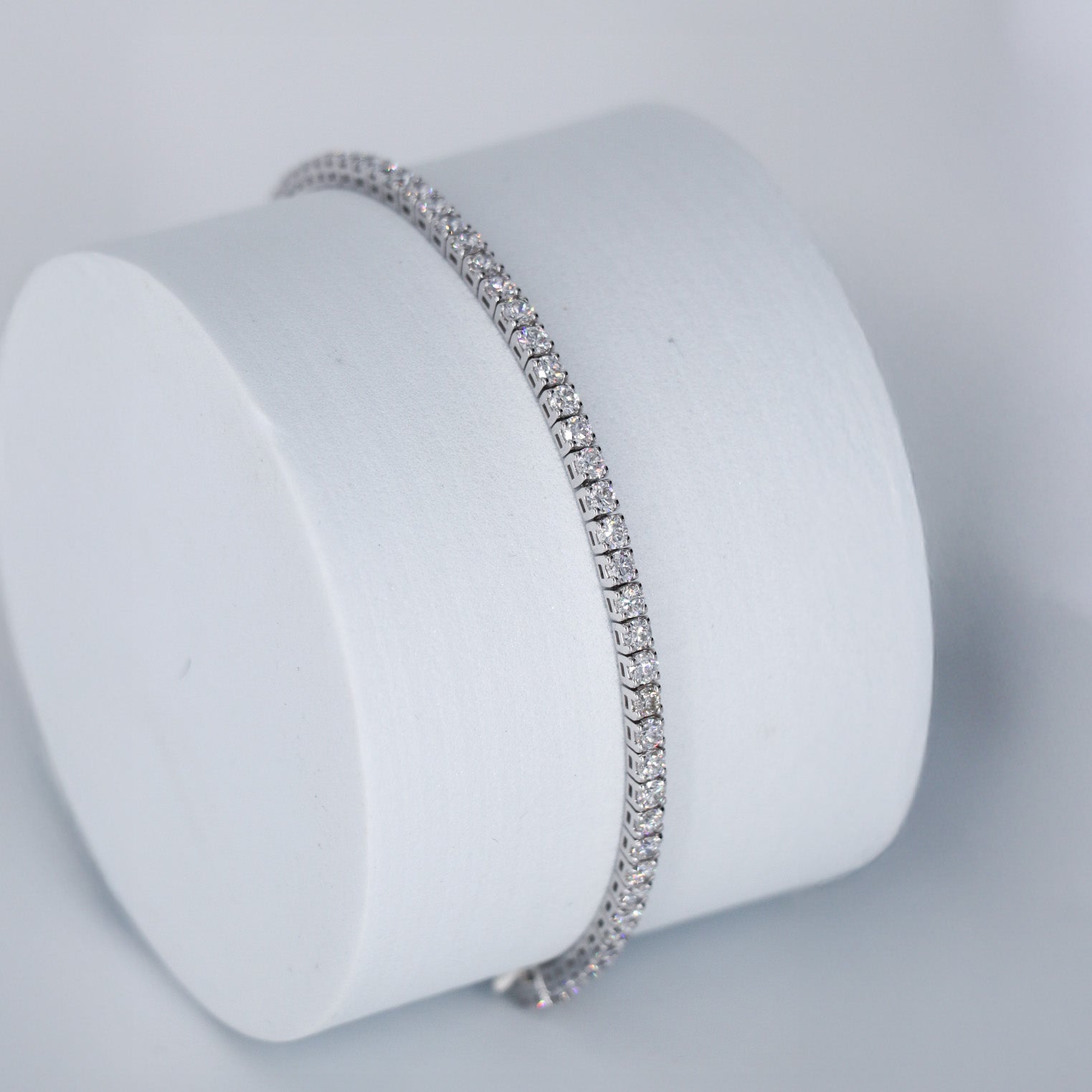 TENIS BRACELET DIAMANTES 5.1ct ORO BCO 14K 6.75" LABORATORIO