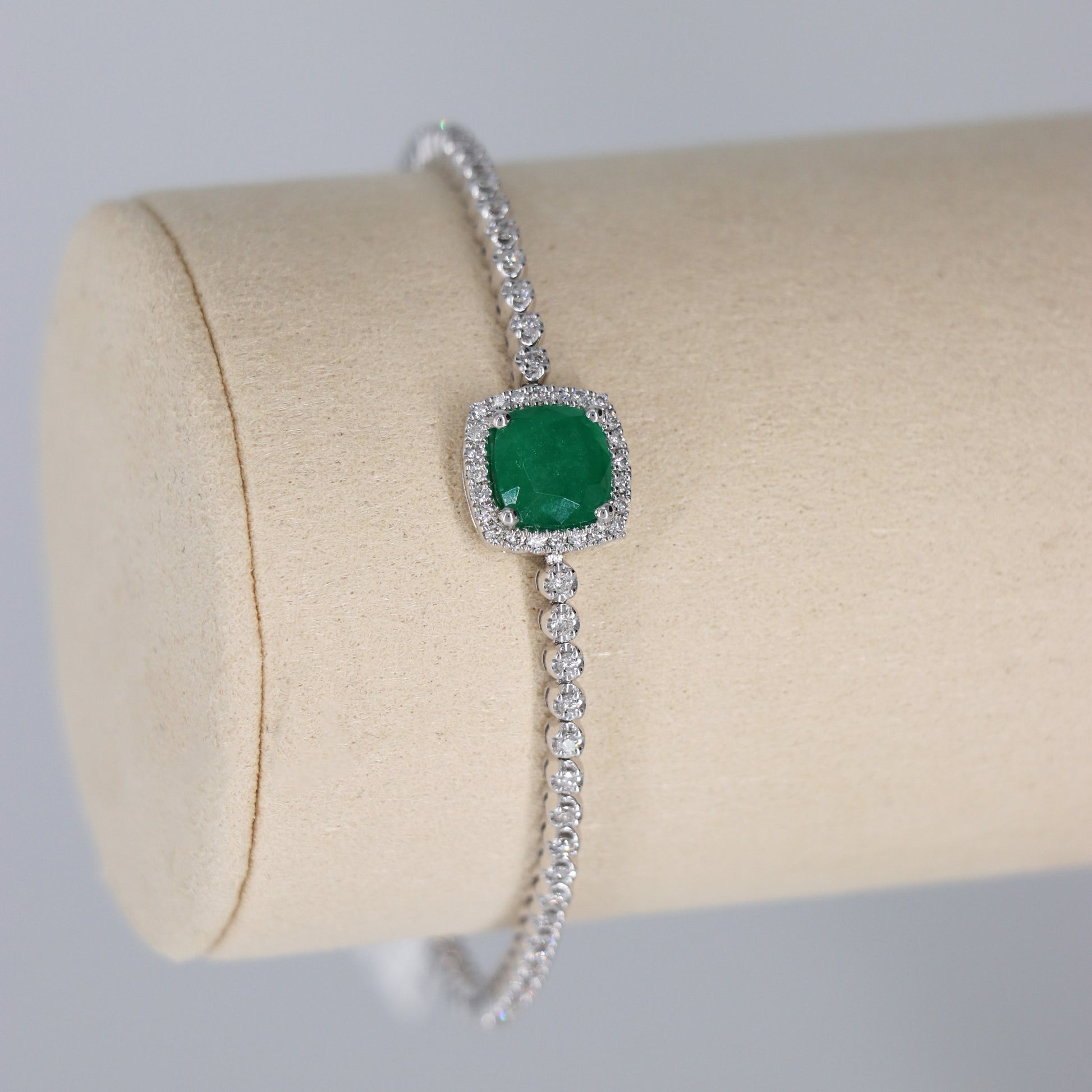 TENIS BRACELET HALO DIAMANTES .69ct/1.85ct ESME ORO BCO 14K